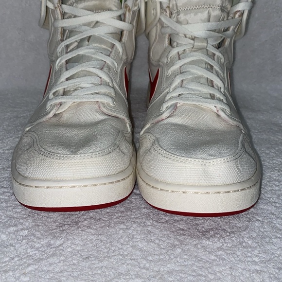 Nike Air Jordan 1 KO High OG AJKO Sail Varsity Red Men's 12.5 Canvas 638471-102 - Picture 5 of 9